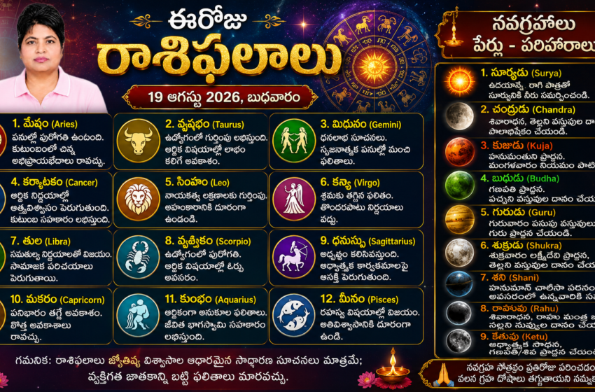  Horoscope | ఆగస్టు 19 రాశిఫ‌లాలు.. ఈ రాశివారు మోసపోయే అవకాశం!